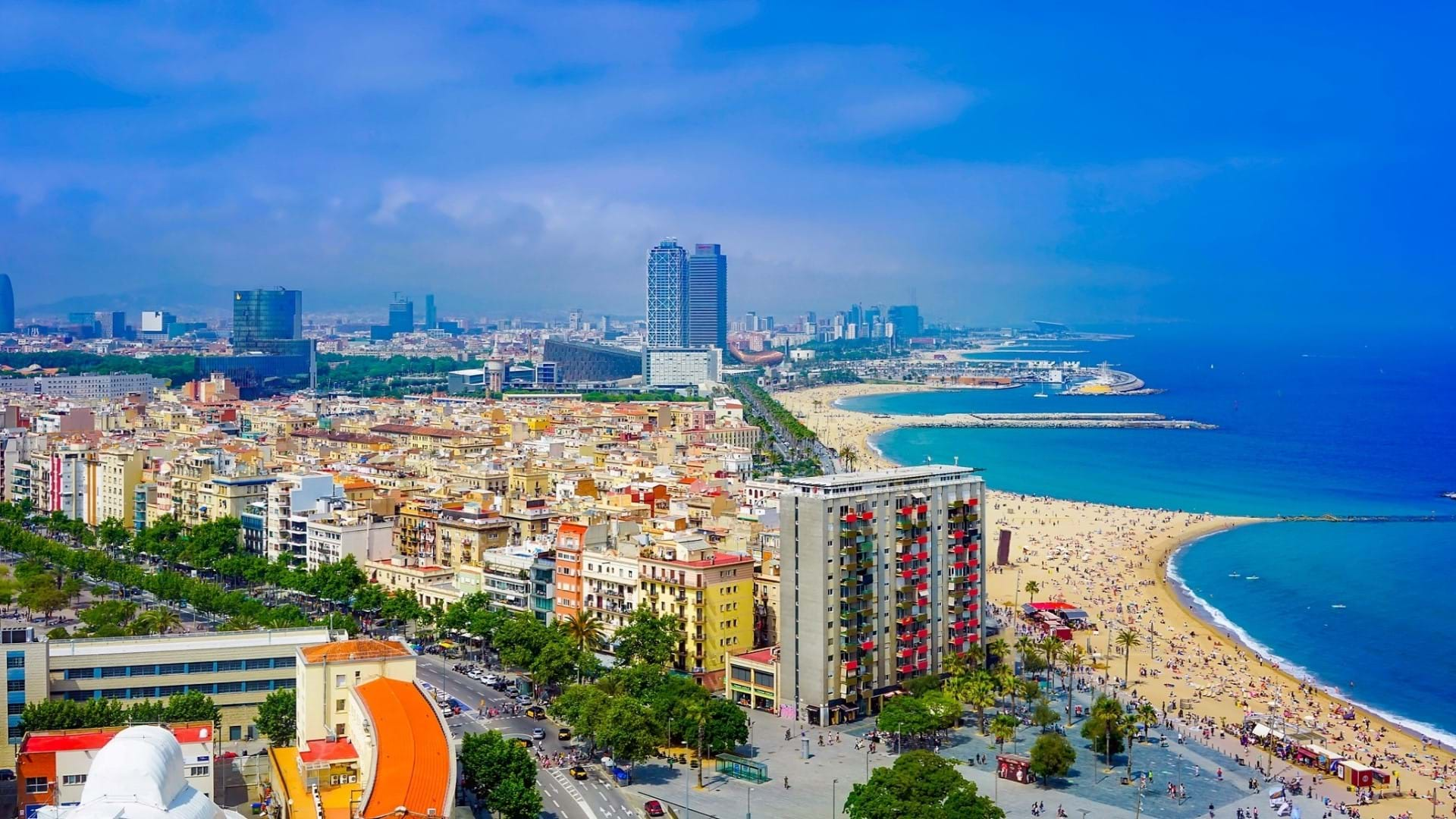 Barselona Putovanje - Grad i plaža Barceloneta